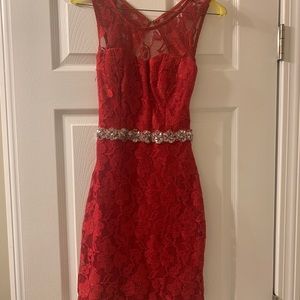 Size 1 red semi formal dress